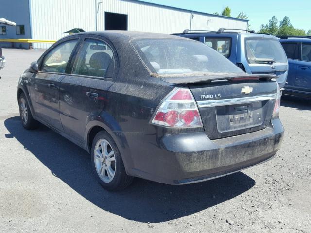 KL1TD56688B201937 - 2008 CHEVROLET AVEO BASE Қара фото 3