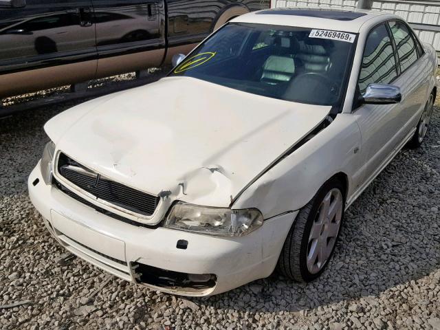 WAURD68D01A136238 - 2001 AUDI S4 2.7 QUA WHITE photo 2