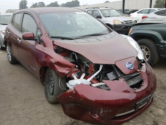 1N4BZ0CP6HC309365 - 2017 NISSAN LEAF S MAROON photo 1