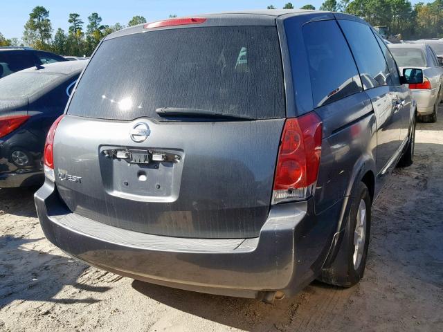 5N1BV28U67N133237 - 2007 NISSAN QUEST S CHARCOAL photo 4