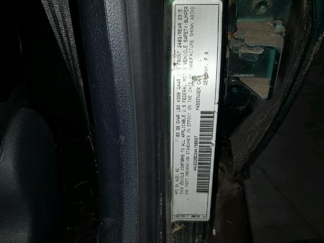 WAUDD28D2WA150667 - 1998 AUDI A4 2.8 GREEN photo 10