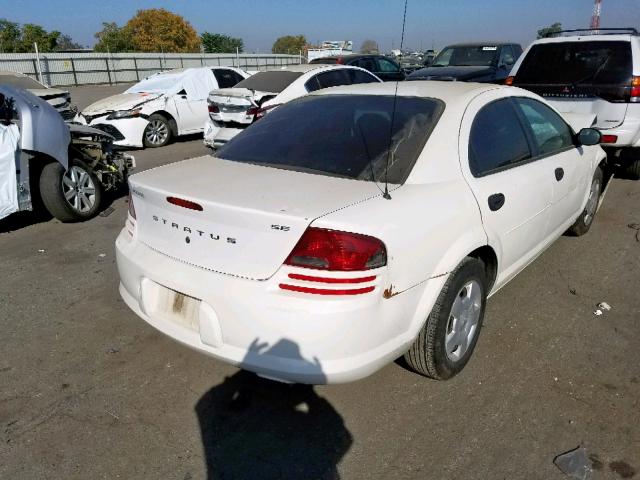 1B3EL36T34N181539 - 2004 DODGE STRATUS SE WHITE photo 4