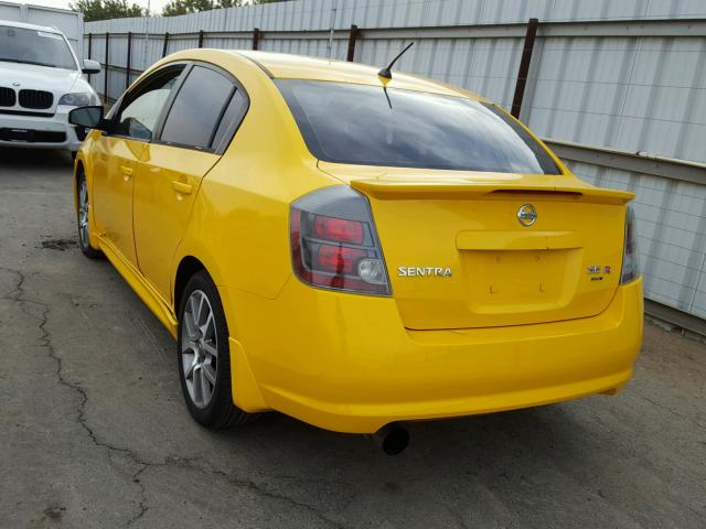 3N1CB61E07L693334 - 2007 NISSAN SENTRA SE- YELLOW photo 3