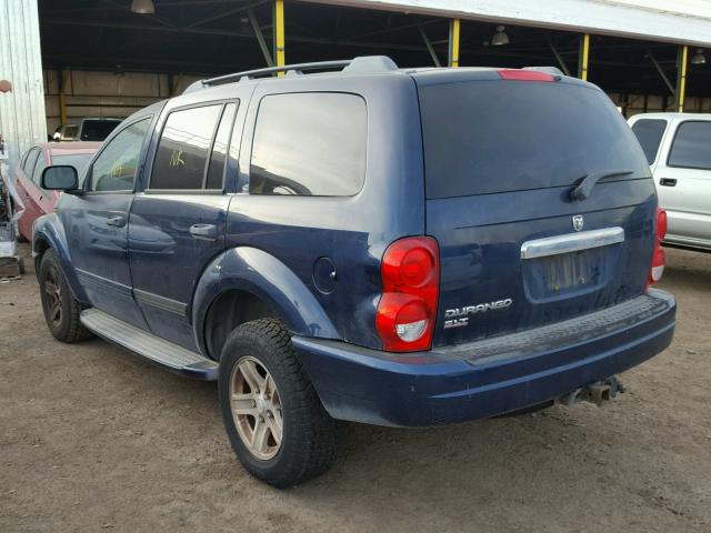 1D8HB48N34F158907 - 2004 DODGE DURANGO SL BLUE photo 3