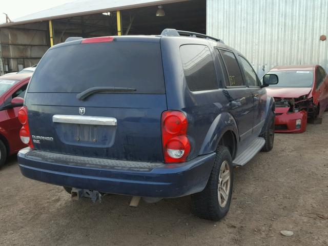 1D8HB48N34F158907 - 2004 DODGE DURANGO SL BLUE photo 4