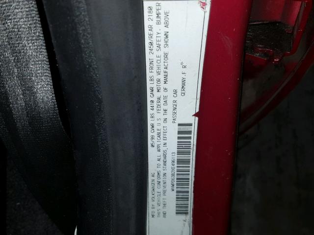 WVWPD63B2XE496113 - 1999 VOLKSWAGEN PASSAT GLX RED photo 10