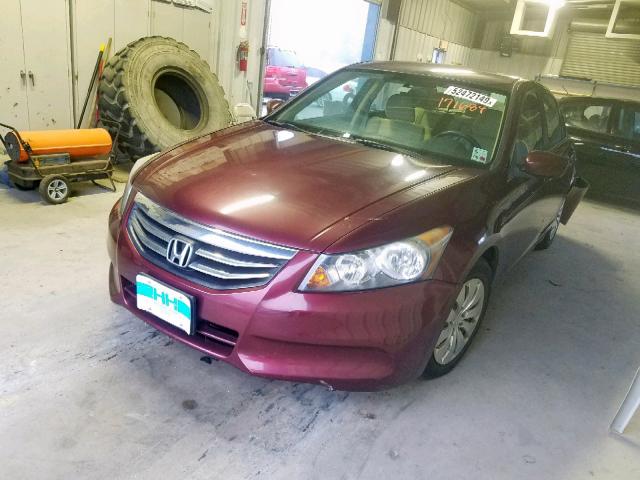 1HGCP2F31CA171684 - 2012 HONDA ACCORD LX MAROON photo 2