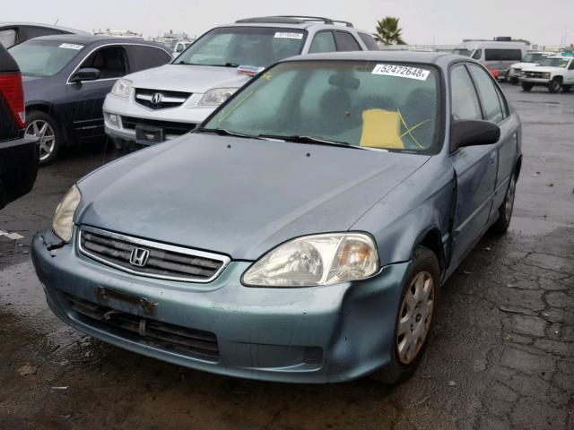 2HGEJ6617YH568213 - 2000 HONDA CIVIC BASE BLUE photo 2