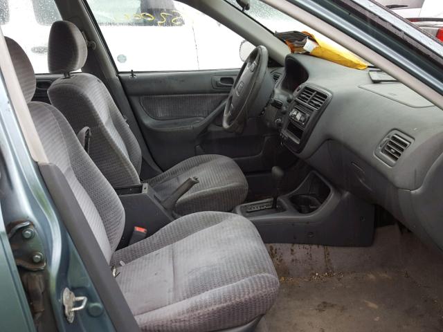 2HGEJ6617YH568213 - 2000 HONDA CIVIC BASE BLUE photo 5
