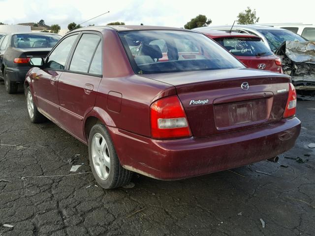 JM1BJ225921597303 - 2002 MAZDA PROTEGE DX BURGUNDY photo 3