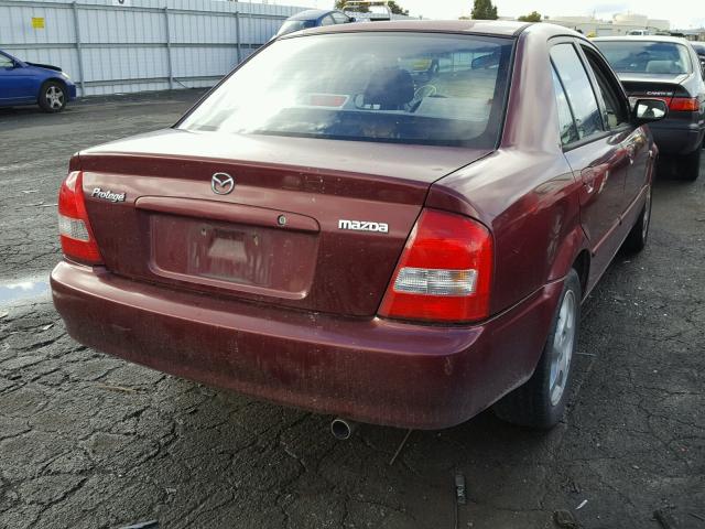 JM1BJ225921597303 - 2002 MAZDA PROTEGE DX BURGUNDY photo 4