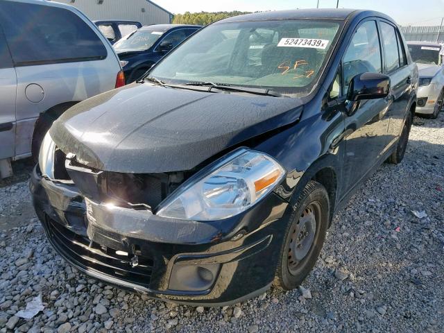 3N1BC11E39L442774 - 2009 NISSAN VERSA S BLACK photo 2