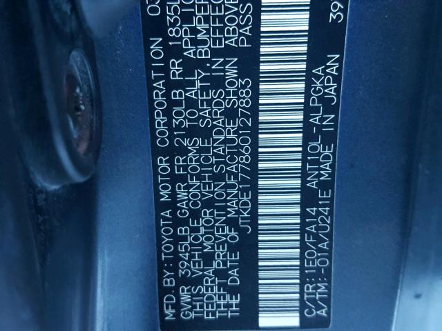JTKDE177860127883 - 2006 TOYOTA SCION TC 黑色 照片 10