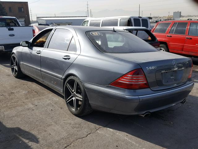 WDBNG76J55A450396 - 2005 MERCEDES-BENZ S 600 GRAY photo 3