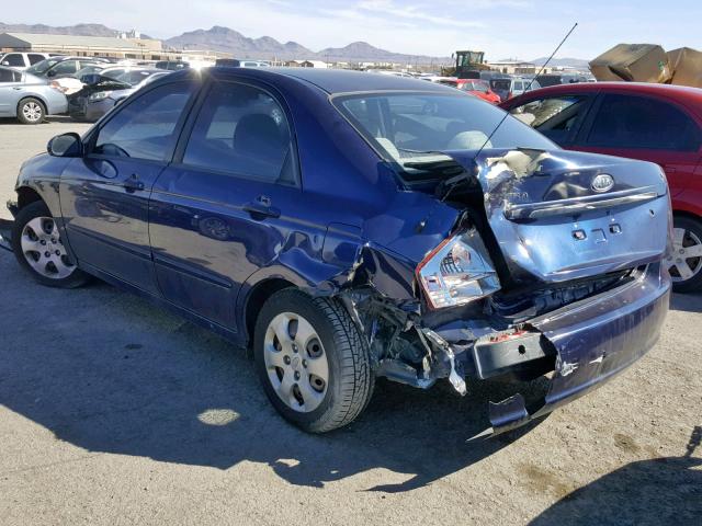 KNAFE222095592776 - 2009 KIA SPECTRA EX BLUE photo 3