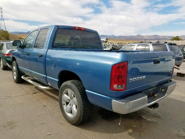 1D3HU18Z03J529812 - 2003 DODGE RAM 1500 S BLUE photo 3