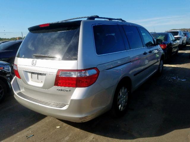 5FNRL38255B013812 - 2005 HONDA ODYSSEY LX SILVER photo 4