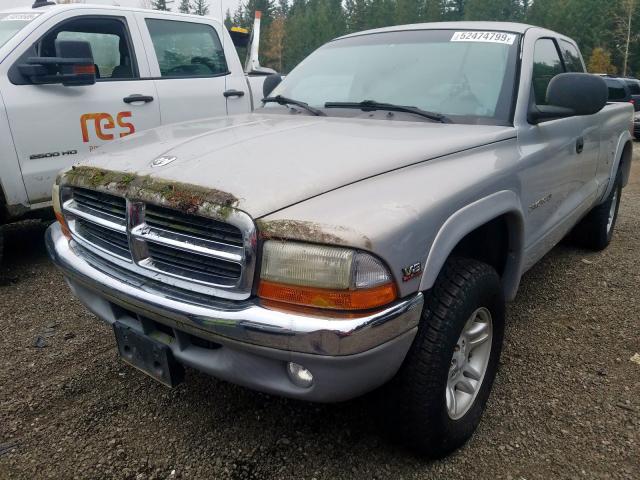 1B7GG22Y9XS278239 - 1999 DODGE DAKOTA SILVER photo 2