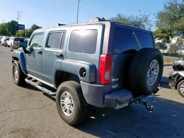 5GTDN13E578179351 - 2007 HUMMER H3 GREEN photo 3