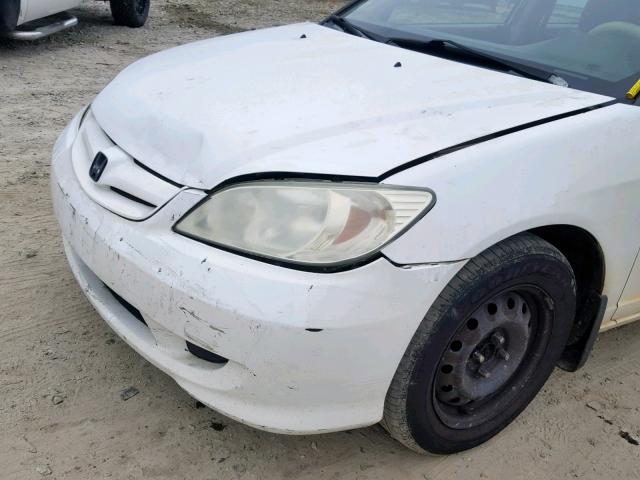 1HGES16574L000141 - 2004 HONDA CIVIC LX WHITE photo 9