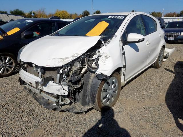 JTDKDTB37D1536059 - 2013 TOYOTA PRIUS C WHITE photo 2