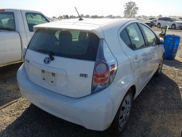 JTDKDTB37D1536059 - 2013 TOYOTA PRIUS C WHITE photo 4