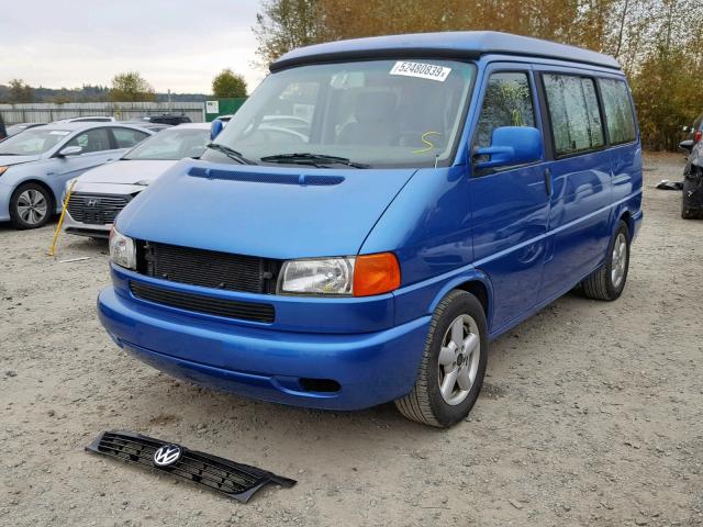 WV2NB47062H112577 - 2002 VOLKSWAGEN EUROVAN MV BLUE photo 2