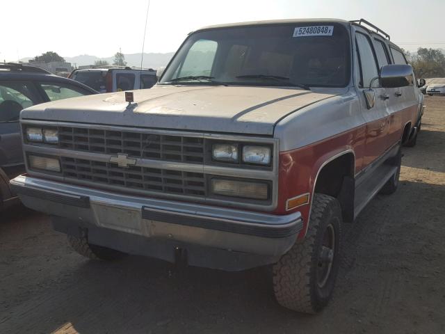 1GNEV16K0KF139459 - 1989 CHEVROLET SUBURBAN V SILVER photo 2