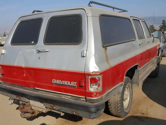 1GNEV16K0KF139459 - 1989 CHEVROLET SUBURBAN V SILVER photo 4