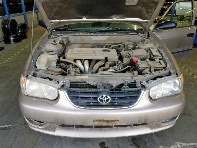 1NXBR12E61Z540536 - 2001 TOYOTA COROLLA CE BROWN photo 7