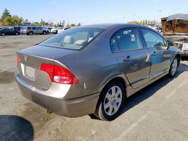 JHMFA16527S001731 - 2007 HONDA CIVIC LX GRAY photo 4