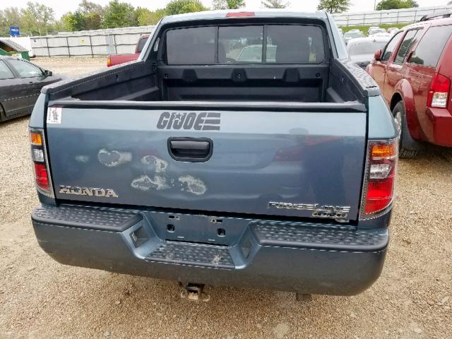 2HJYK16228H523180 - 2008 HONDA RIDGELINE BLUE photo 9