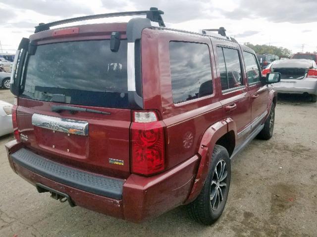 1J8HG58P87C528769 - 2007 JEEP COMMANDER წითელი ფოტო 4