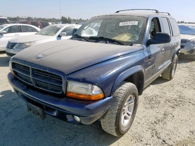 1B4HS28Z11F527150 - 2001 DODGE DURANGO BLUE photo 2