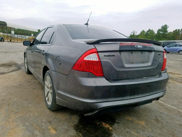 3FAHP0JA7AR320526 - 2010 FORD FUSION SEL GRAY photo 3