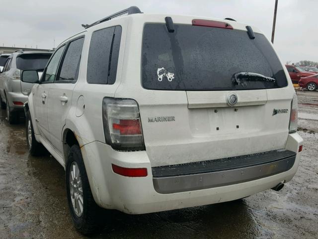 4M2CU29339KJ01409 - 2009 MERCURY MARINER HY WHITE photo 3