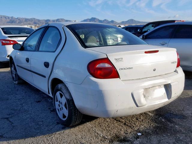 1B3ES26C34D583502 - 2004 DODGE NEON BASE WHITE photo 3