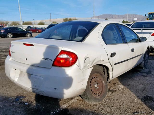 1B3ES26C34D583502 - 2004 DODGE NEON BASE WHITE photo 4