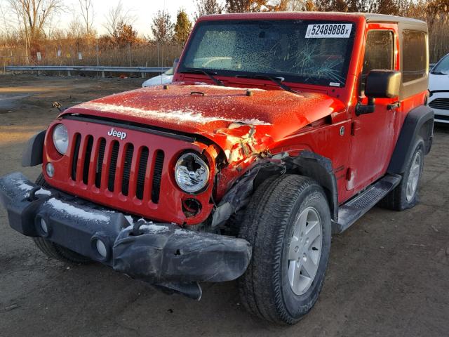 1C4AJWAG5EL199178 - 2014 JEEP WRANGLER S RED photo 2