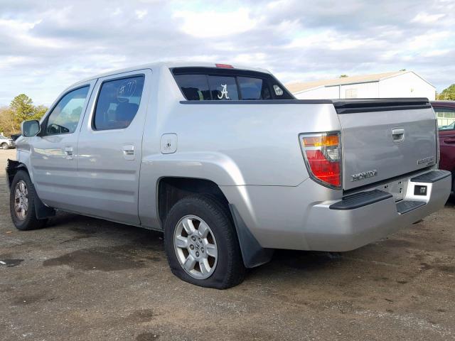 2HJYK16567H529444 - 2007 HONDA RIDGELINE SILVER photo 3