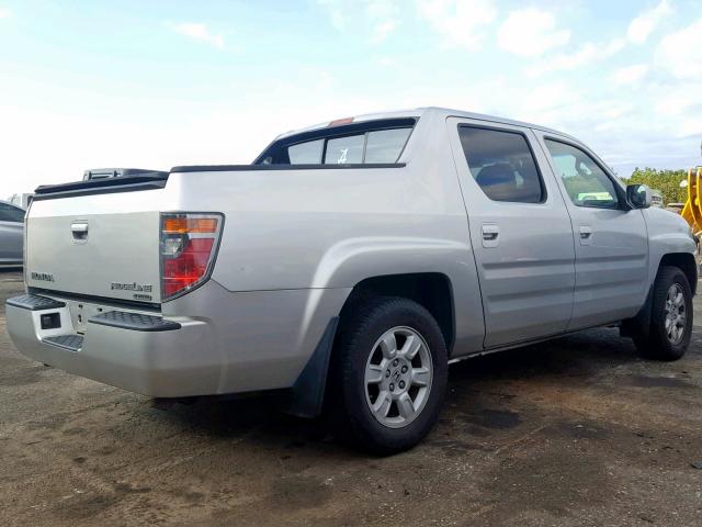 2HJYK16567H529444 - 2007 HONDA RIDGELINE SILVER photo 4