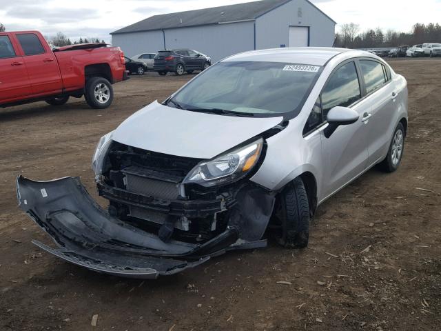 KNADM4A38D6241746 - 2013 KIA RIO LX SILVER photo 2