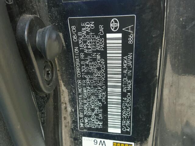 JTKDE167190290249 - 2009 TOYOTA SCION TC Qara foto 10