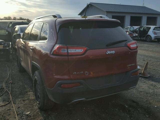 1C4PJMDB9FW593099 - 2015 JEEP CHEROKEE L RED photo 3