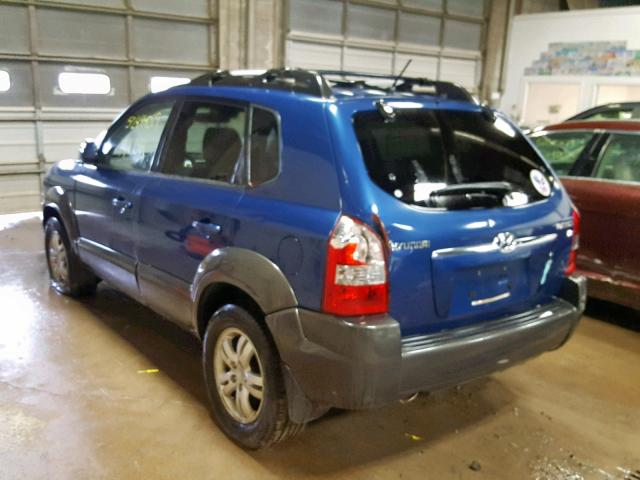 KM8JN12D28U732349 - 2008 HYUNDAI TUCSON SE BLUE photo 3