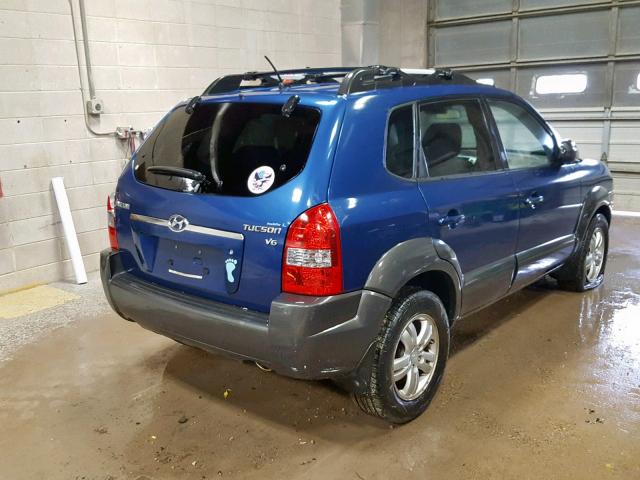 KM8JN12D28U732349 - 2008 HYUNDAI TUCSON SE BLUE photo 4