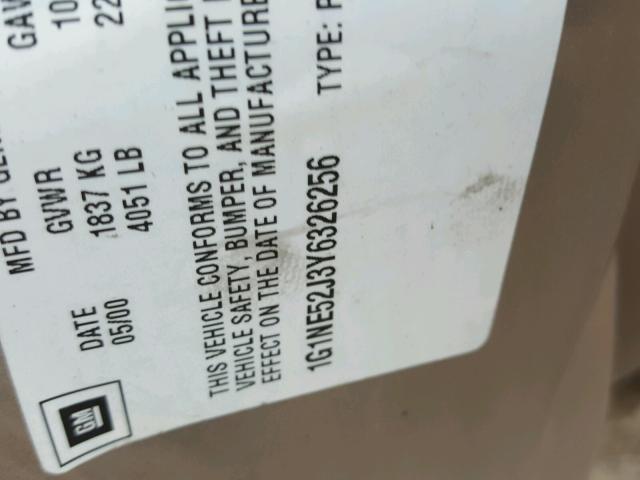 1G1NE52J3Y6326256 - 2000 CHEVROLET MALIBU LS 棕色 照片 10