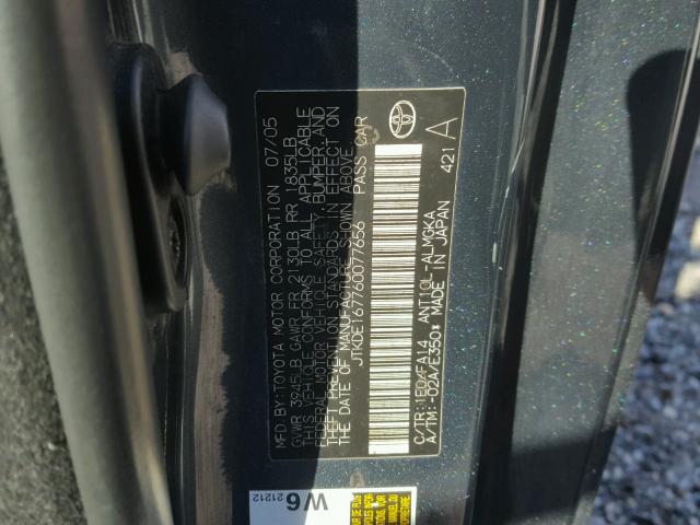 JTKDE167760077656 - 2006 TOYOTA SCION TC 石墨色 照片 10