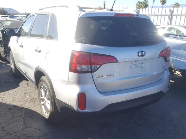 5XYKT3A68FG552515 - 2015 KIA SORENTO LX SILVER photo 3