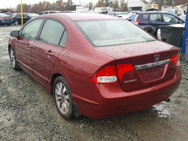 2HGFA1F95AH527209 - 2010 HONDA CIVIC EXL 勃艮第红 照片 3